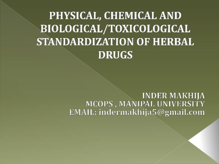 Herbs: Challenges in Chemistry and Biology